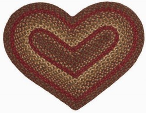 heart shaped braided rug