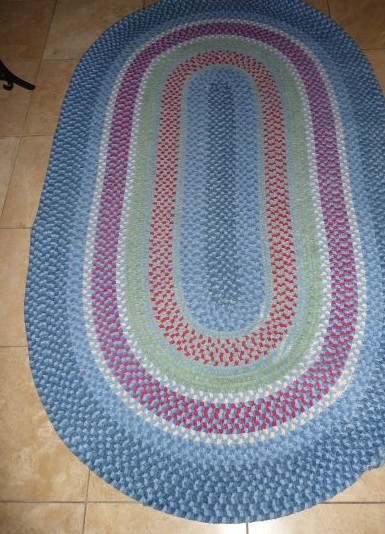 blue braided rug