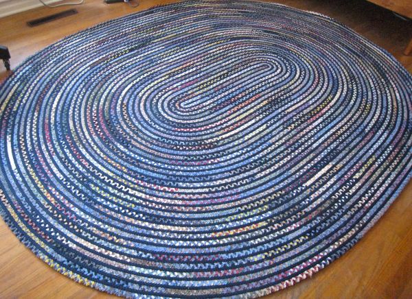 braided rug blue